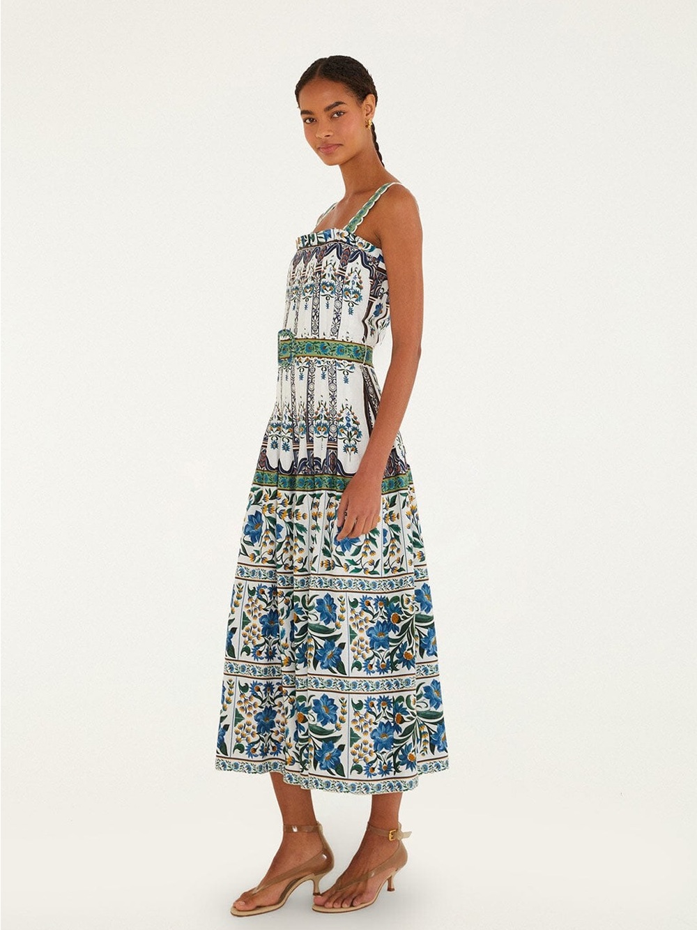 Farm Rio: Off-White Manoela Belted Maxi
Dress